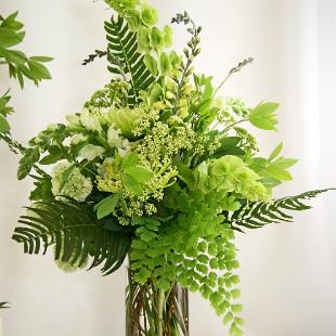 CF0628-Medium All Green Woodland Flower Arrangement-1