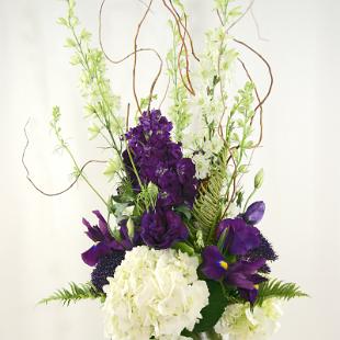 CF0632-Purple and White Woodland Arrangement