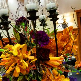 EV127-Tall Halloween Candleabra Centerpiece