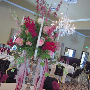 RF0950-Light Pink and Hot Pink Romantic Garden Tall Centerpiece