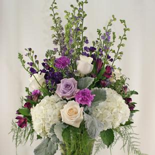 RF1114-White, Purple, and Lavender Chic Garden Tall Centerpiece