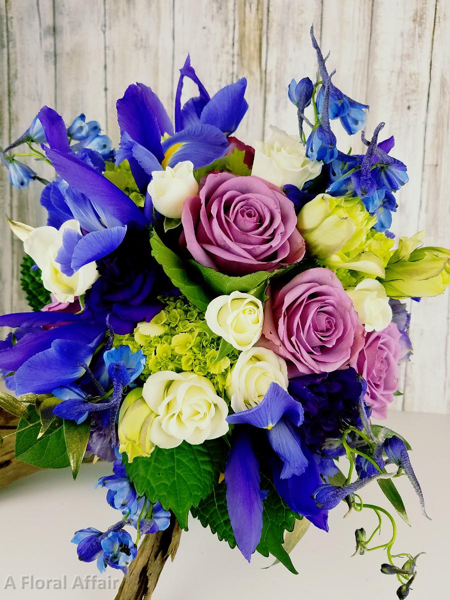 BB1361-Blue Iris Wedding Bouquet