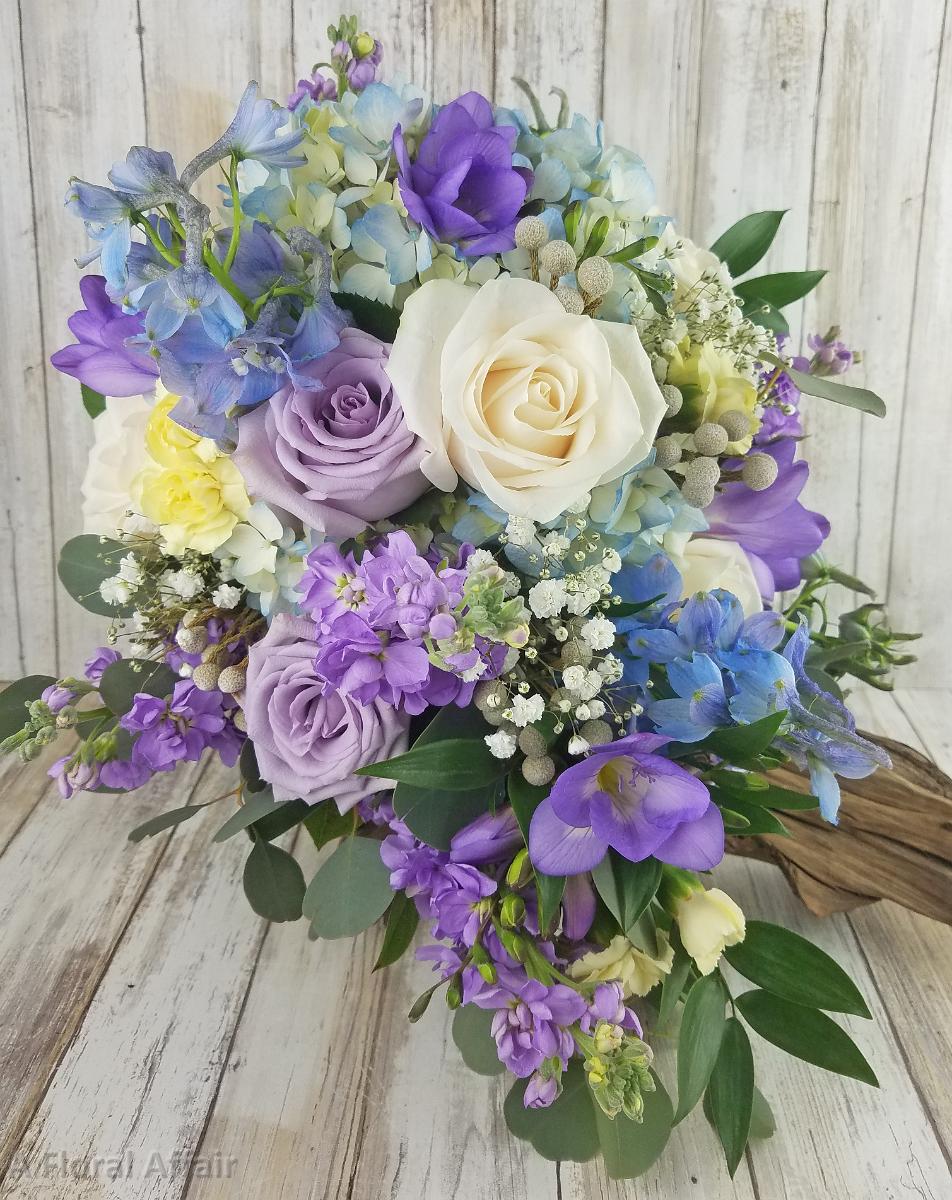 BB1469-Lavender and Powder Blue Brides Bouquet-1