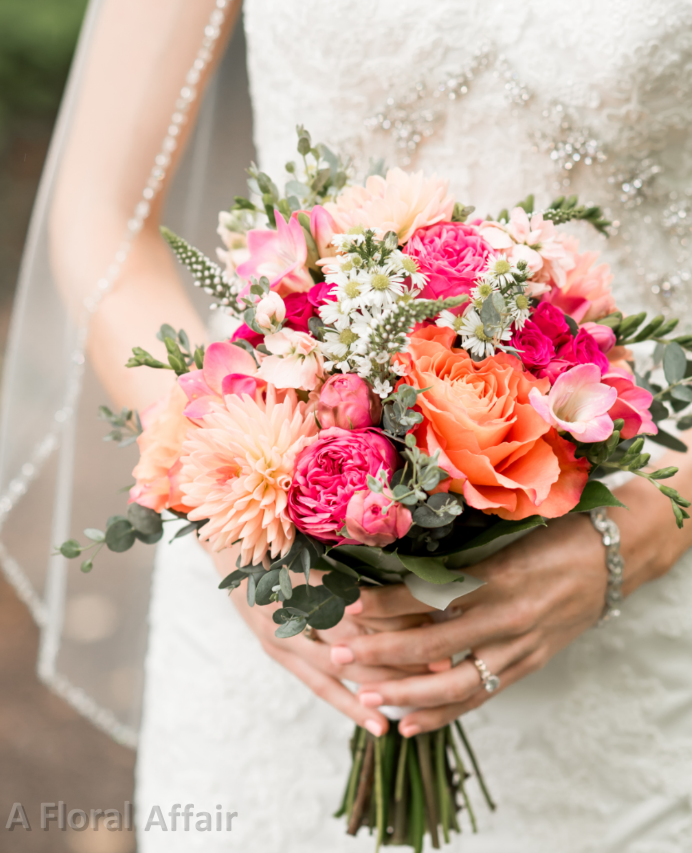 BB1528-Brides Bouquet in Sunrise Pinks and Orange-1