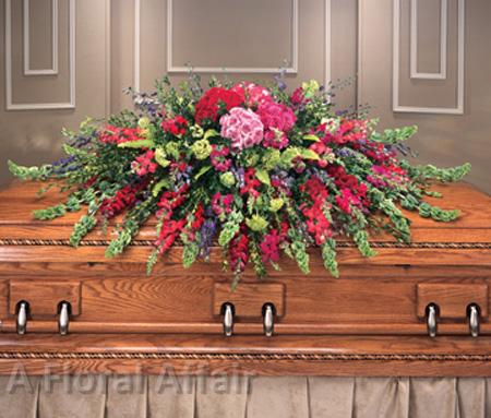 SY0006-Feminine Pink and Red Casket Spray