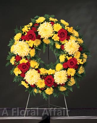 SY0029-Red and Yellow Standing Wreath