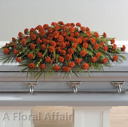 SY0041-Red Carnation Full Casket Spray