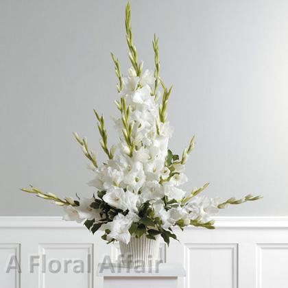 SY0044-White Radiant Gladiola Arrangement