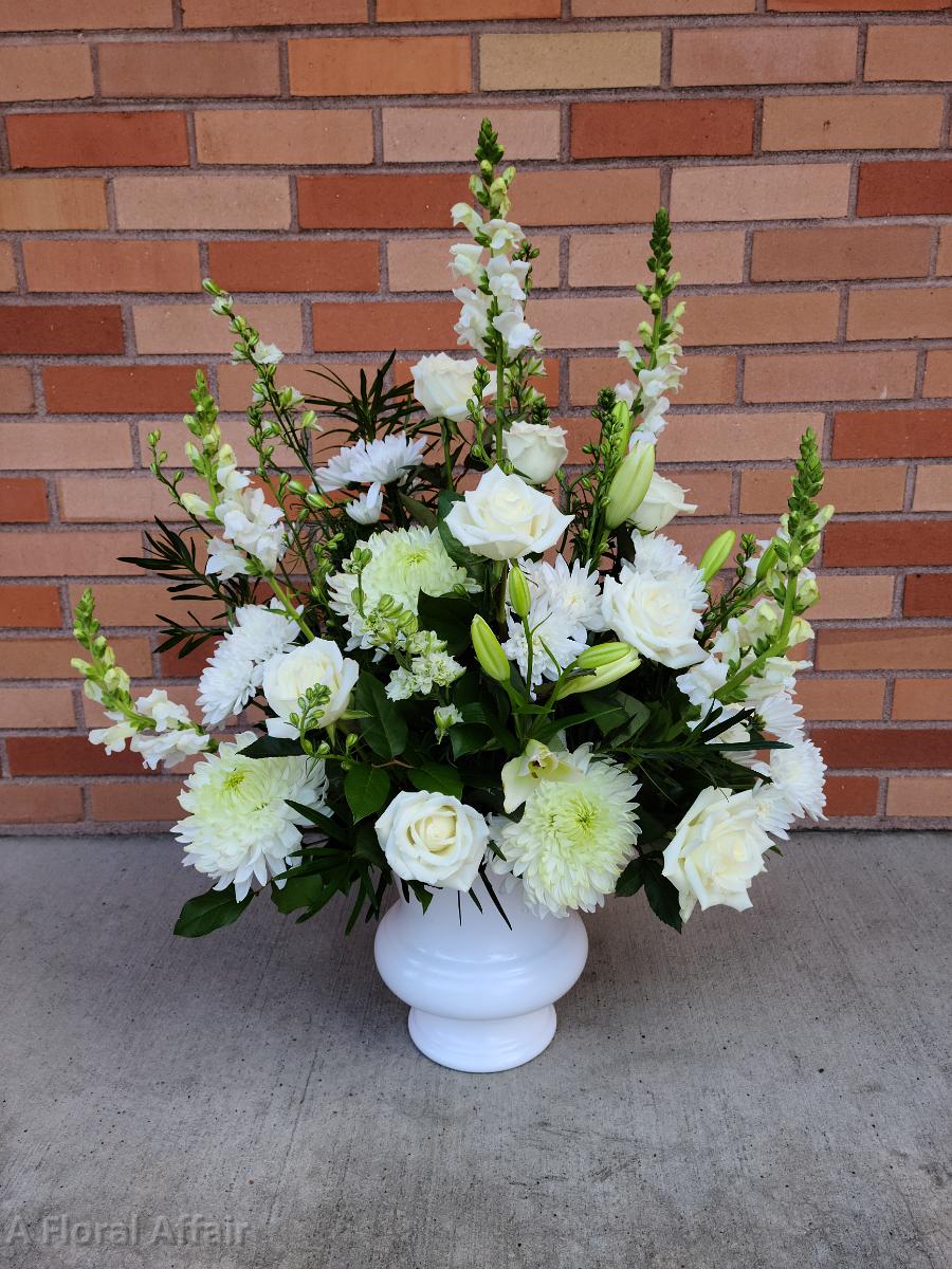 SY0069- All White Funeral Arrangement
