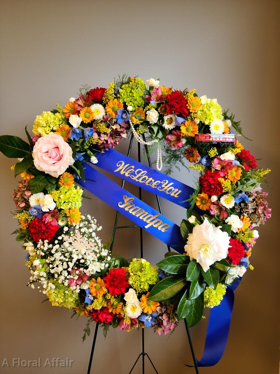 SY0081- Custom Funeral Wreath from Grandchildren