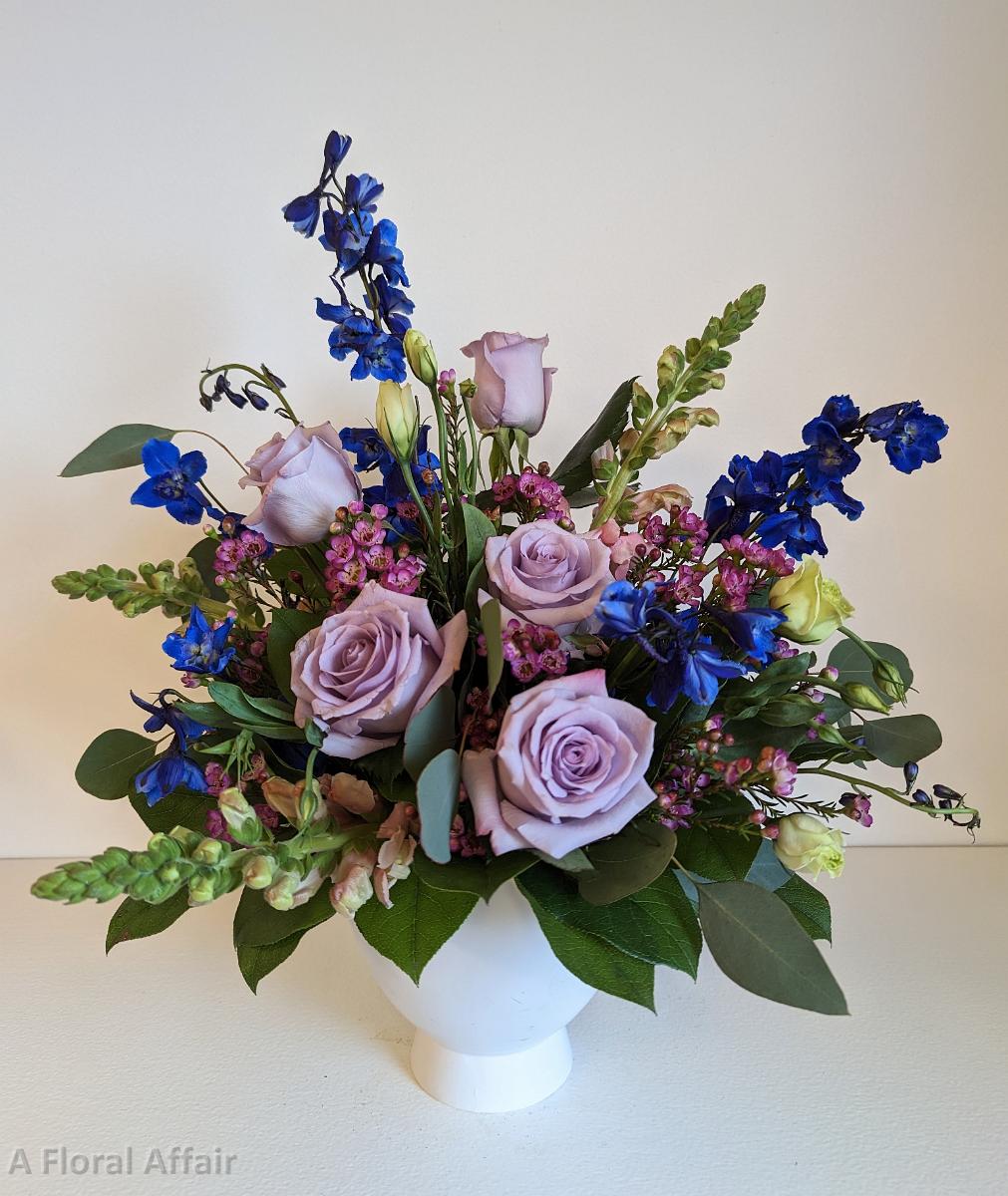 SY0103 - Lavender and blue sympathy arrangement