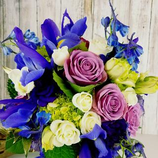 BB1361-Blue Iris Wedding Bouquet