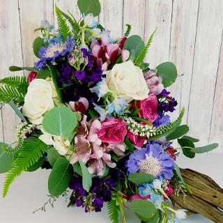 BB1370-Natural Cascading Pastel Brides Bouquet