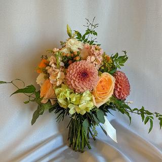 BB1675- Peach, Coral, Green Spring Bridal Bouquet edited-1