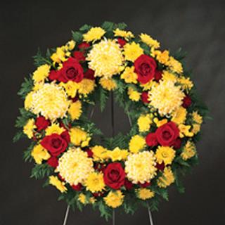 SY0029-Red and Yellow Standing Wreath