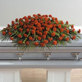 SY0041-Red Carnation Full Casket Spray