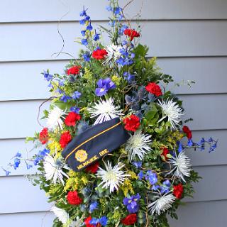 SY0056-Red, White and Blue Funeral Spray