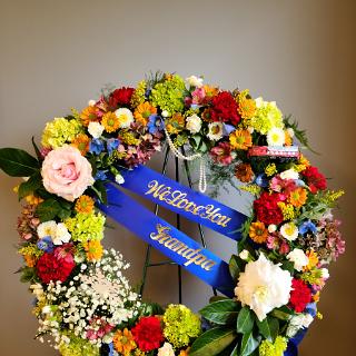 SY0081- Custom Funeral Wreath from Grandchildren