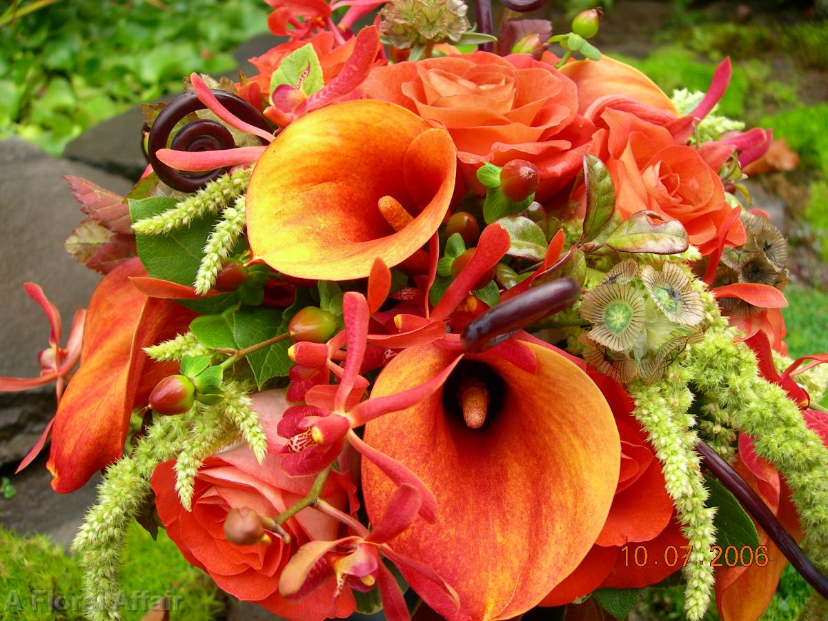 BB0080-Bright Orange Autumn Wedding Bouquet