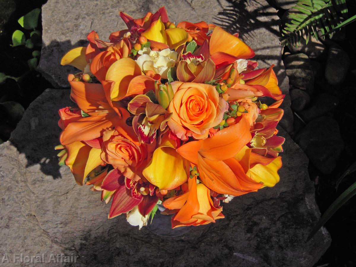BB0269-Orange Lily Bridal Bouquet