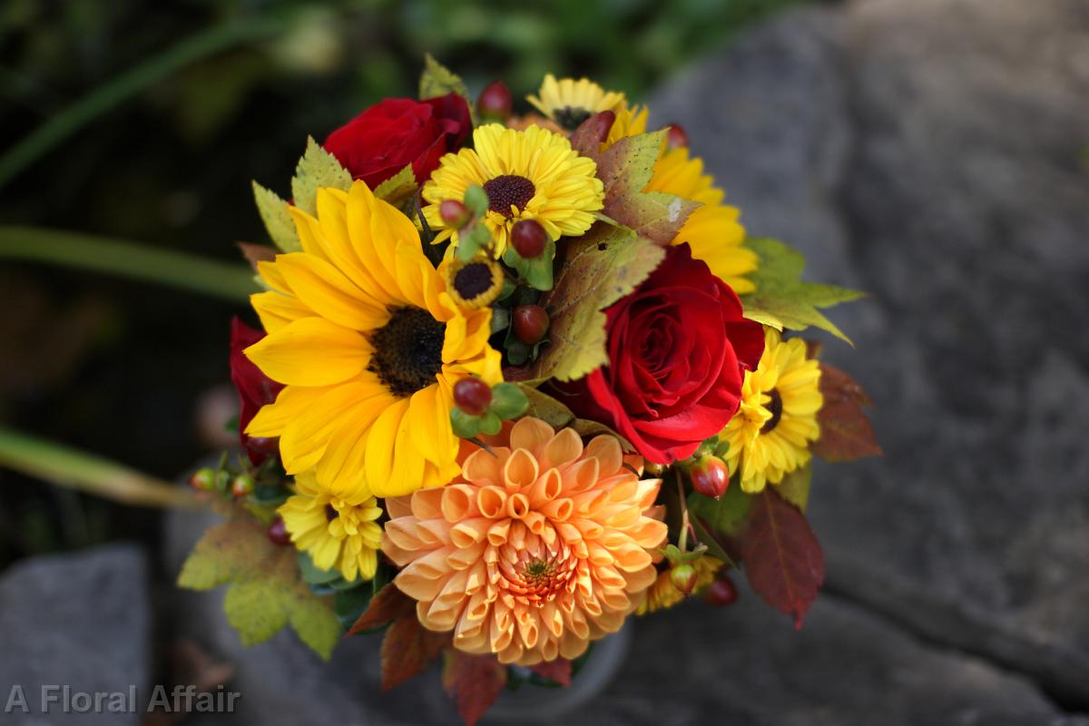 BB0385-Fall Sunflower Bridal Bouquet