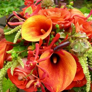 BB0080-Bright Orange Autumn Wedding Bouquet