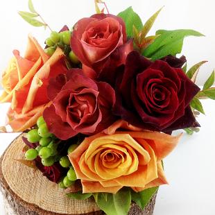 BB0832-Bridesmaids Rich Fall Rose Bouquet