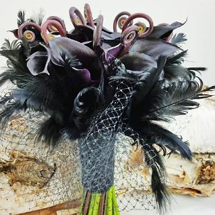 BB1178A-Black Calla Lily Brides Bouquet