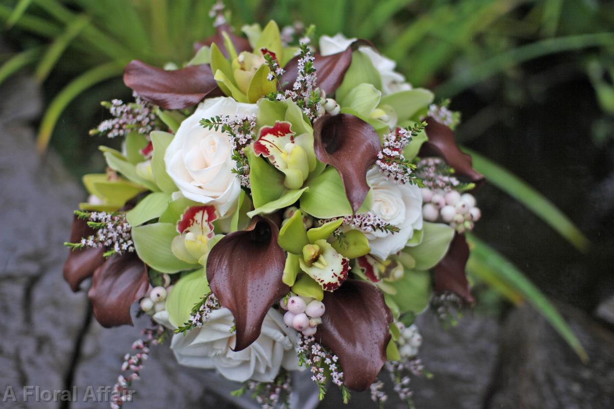 BB0374-Lime and Chocolate Bridal Bouquet