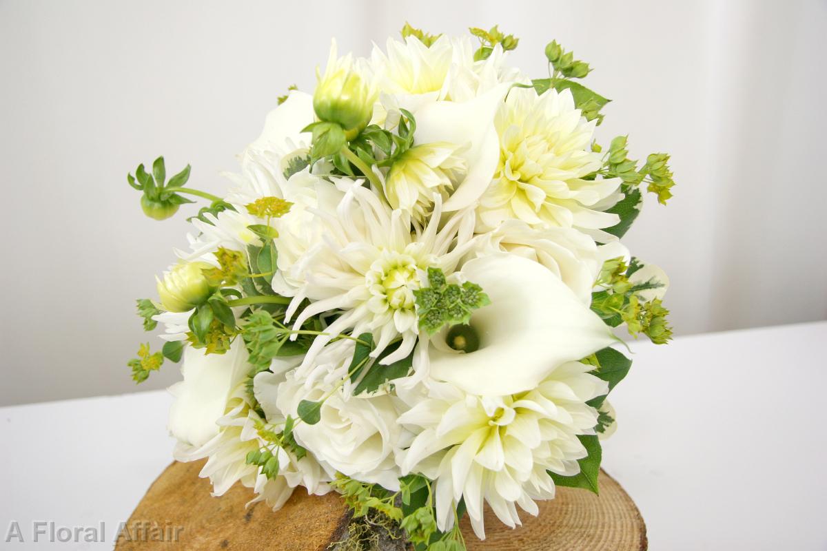 BB0777-White Dahlia Brides Bouquet