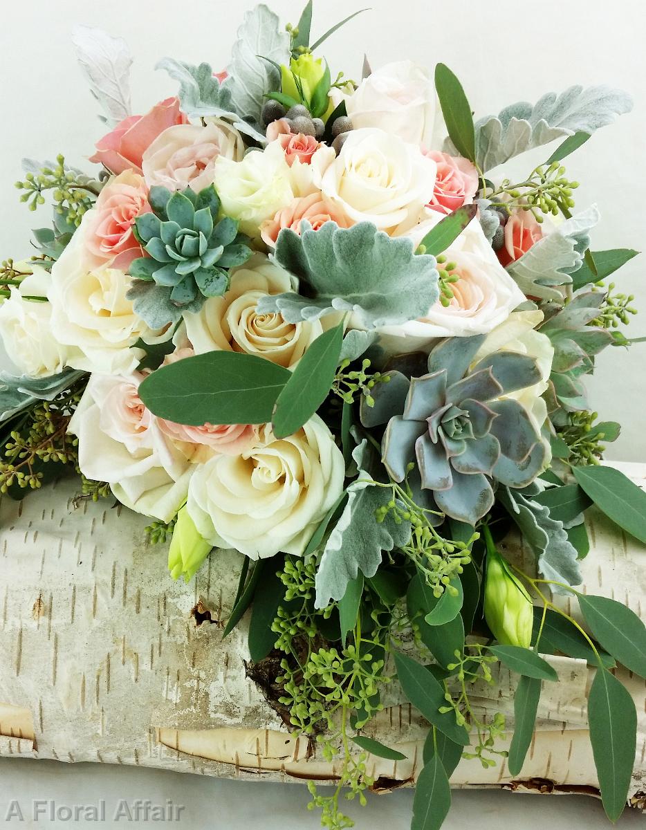 BB1172-Blush and Ivory Rose and Succulant Garden Wedding Bouquet edited-1