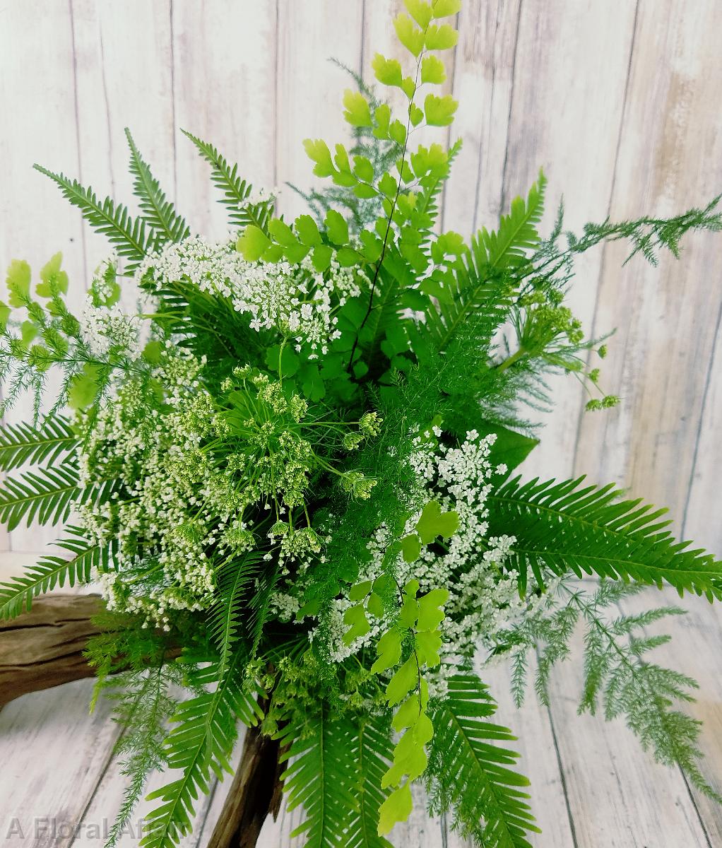 BB1418-Fern and Queen Anne's Lace Bridesmaids Bouquet