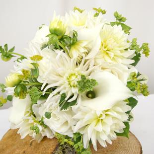 BB0777-White Dahlia Brides Bouquet