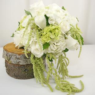 BB0789-Cascading Green and White Brides Bouquet