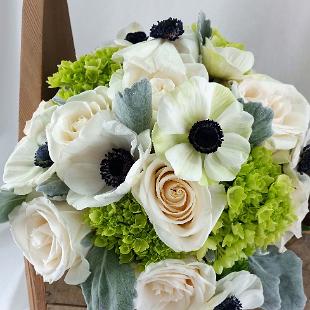 BB1039-White Anomone Bridal Bouquet