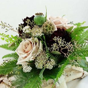 BB1239-Marsala and Blush Woodland Bridesmaids Bouquet