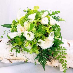 BB1260-Green And White Nature Inspired Wedding Bouquet