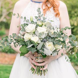 BB1696 - White and Green Bridal Bouquet with Succulents