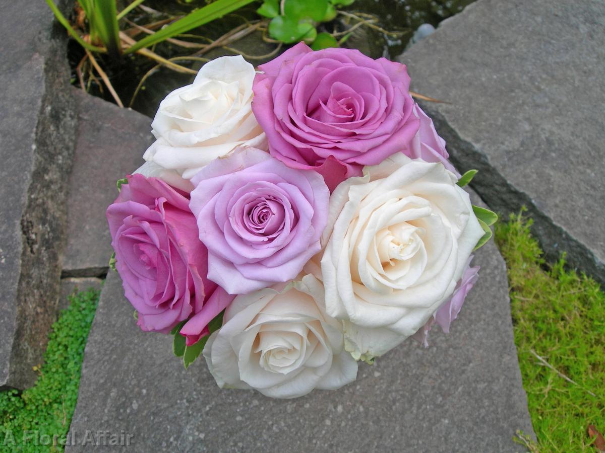 BB0141-Small Lavender and White Rose Bouquet