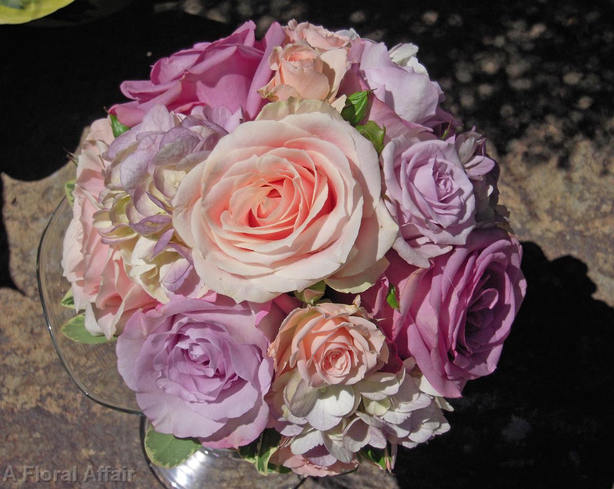 BB0220-Traditional Pink and Lavender Wedding Bouquet
