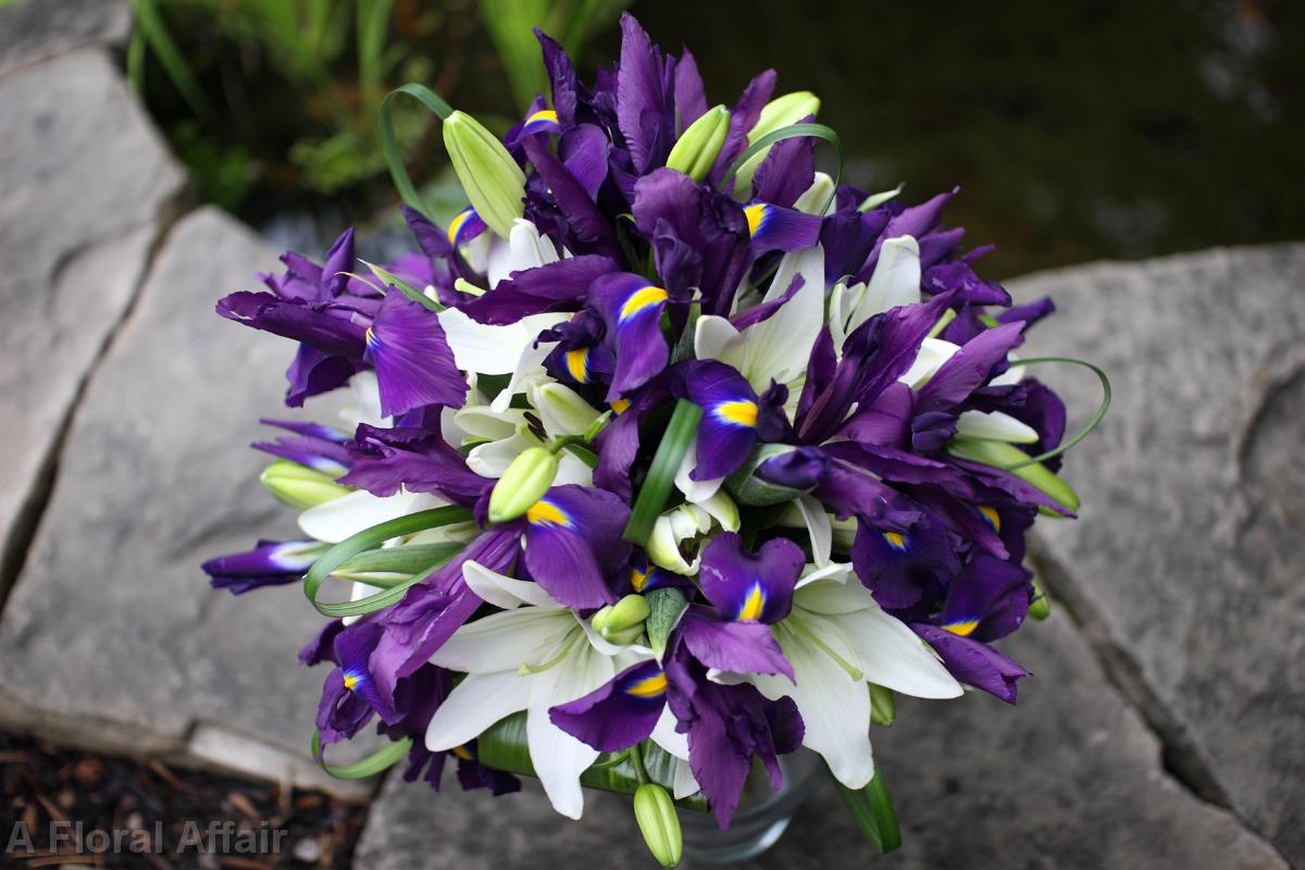 BB0326-Purple Iris Wedding Bouquet