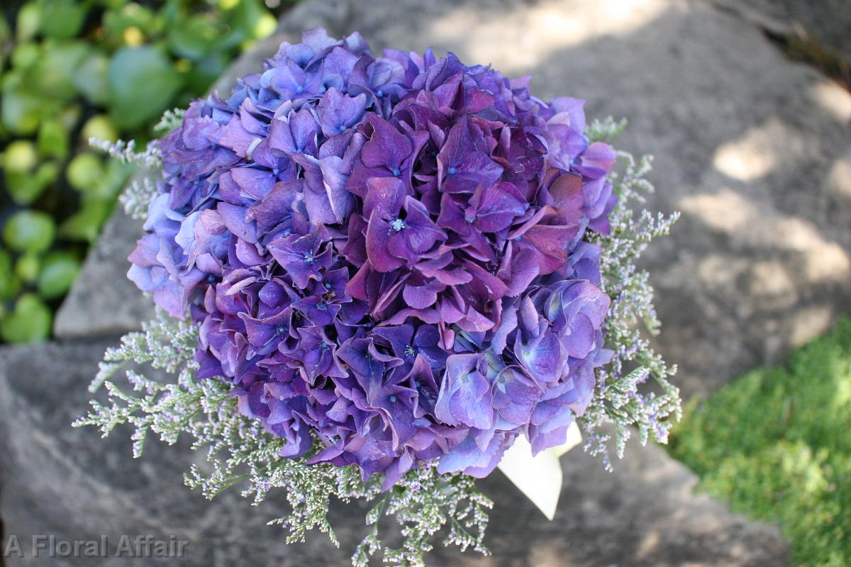 BB0492-Purple Hydrangea and Limonium Bridal Bouquet