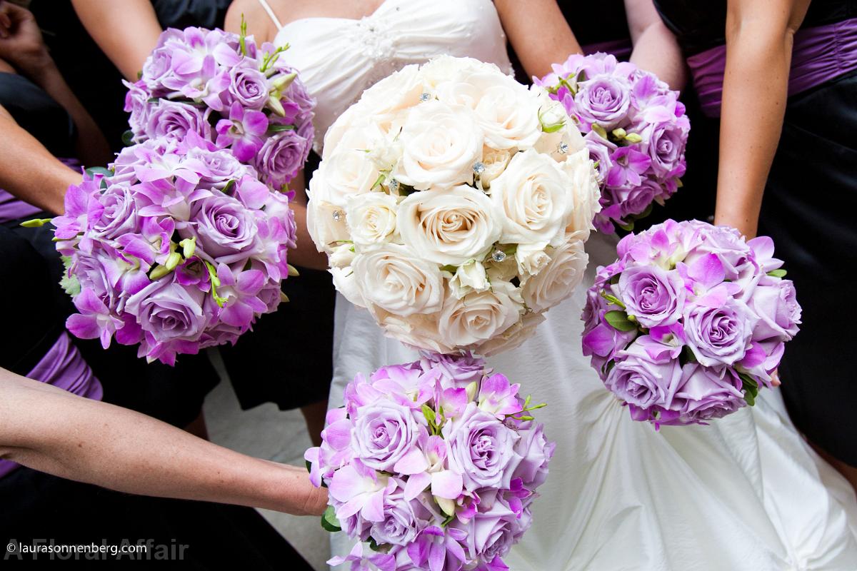 BB0546-Ivory Rose and Rhinestone Bouquet