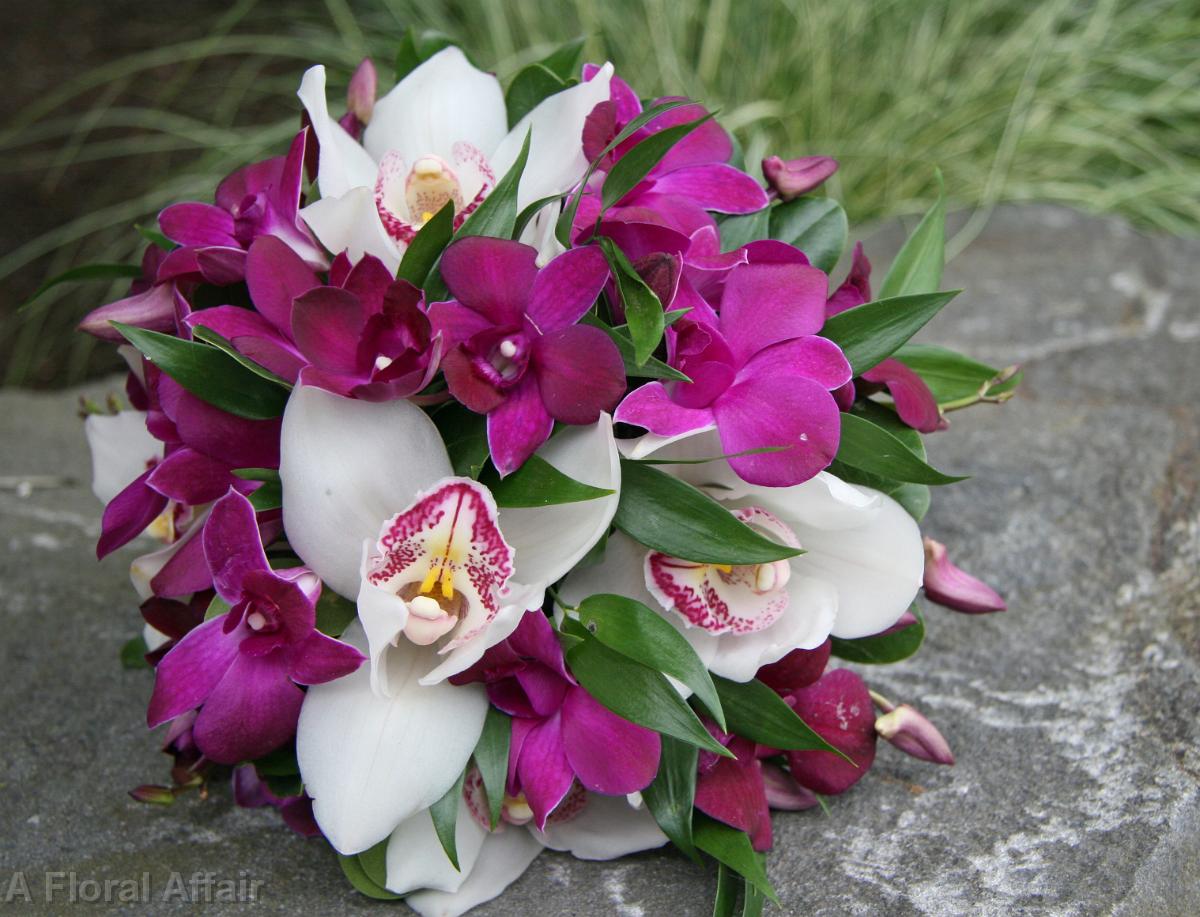 BB0584-Cymbidium and Dendrobium Orchid Bouquet
