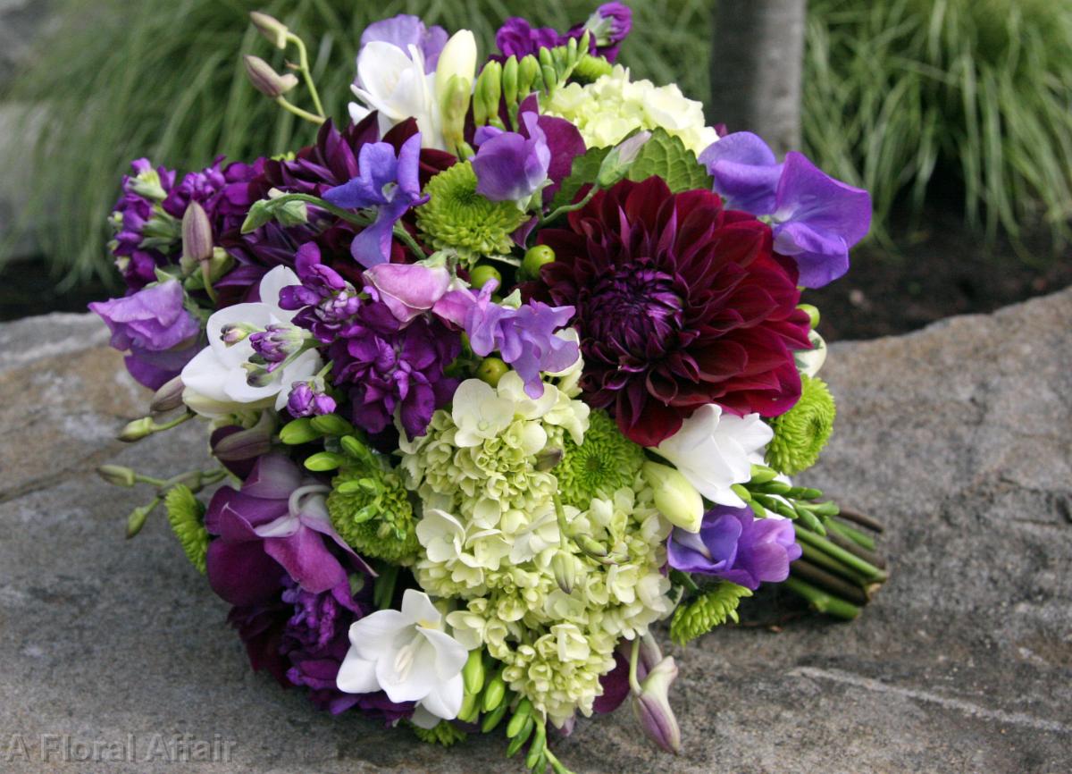 BB0683-Large Purple and Green Garden Bouquet