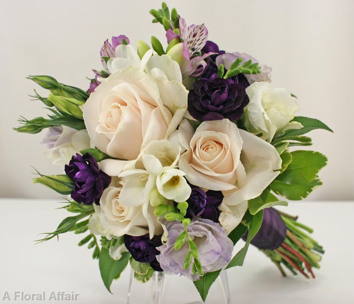 BB0913-Lavender, Purple and Whites Bridesmaids Bouquet