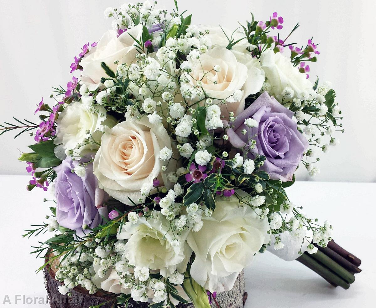 BB0932-Lavender and White Vintage Boho Garden Bouquet