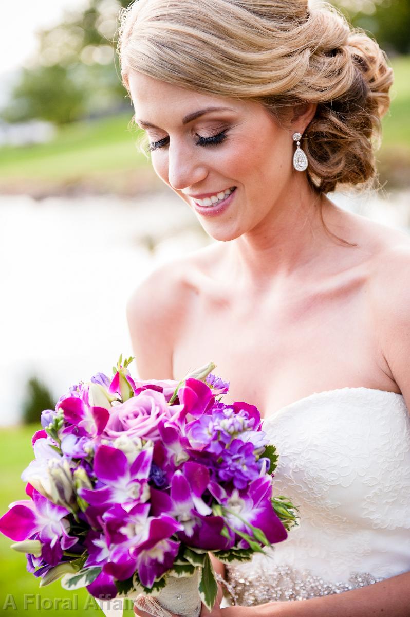 BB1030-Purple Brides Bouquet with Orchids