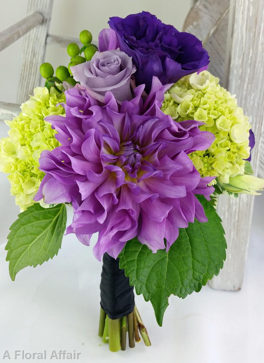 BB1115-Violet and Green Wedding Bouquet