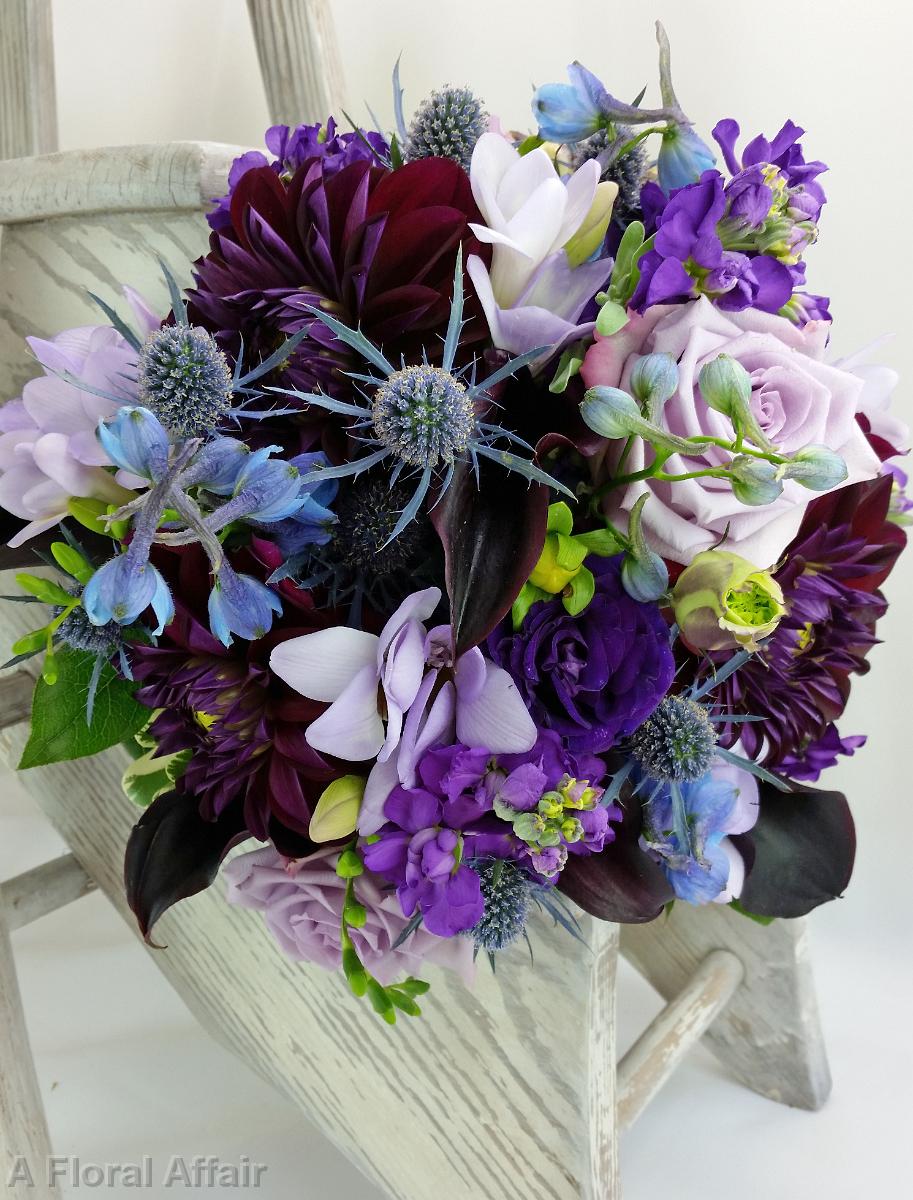 BB1123-Blue and Purple Brides Bouquet